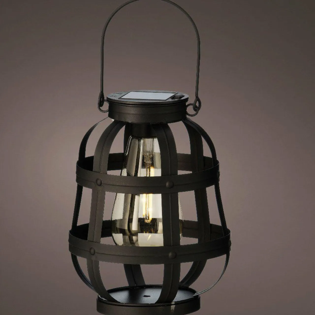 #N/A Lanterne solaire métal LED (H18,5 cm) Julia Noir Outlet