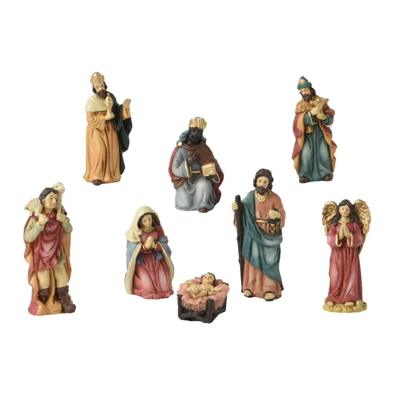 KAEMINGK Les 8 santons (Hauteur 9 cm) de Valentine Multicolore Outlet