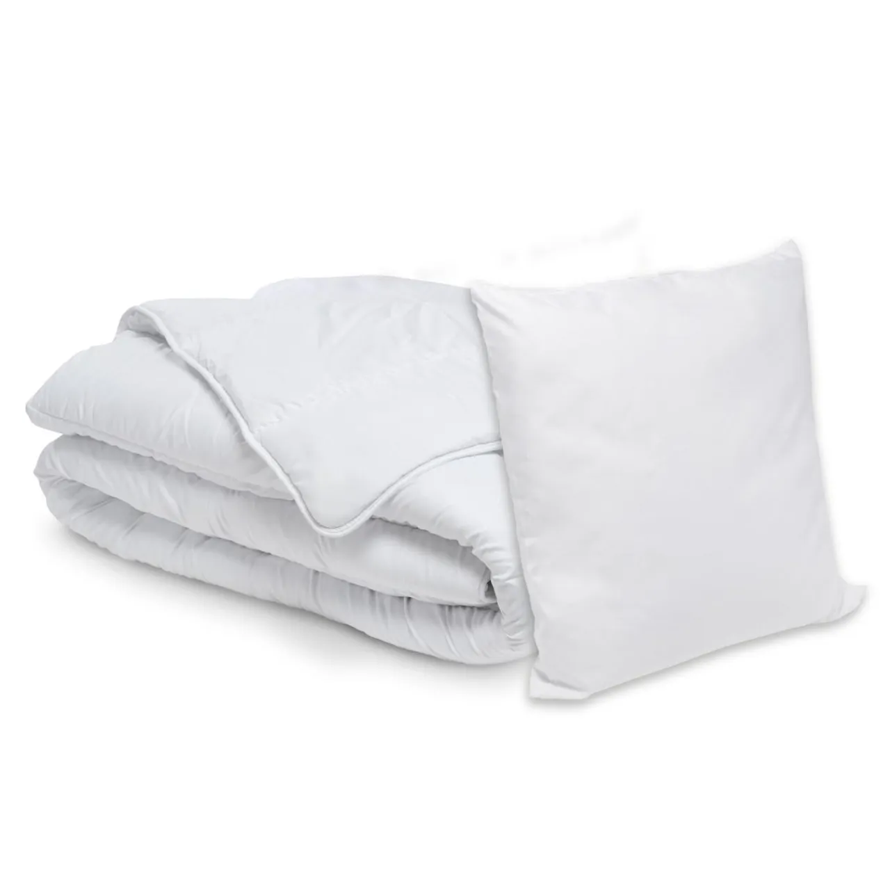 EMINZA Lot Couette chaude anti-acariens (240 x 220 cm) + 2 Oreillers (60 x 60 cm) Comète he Blanc