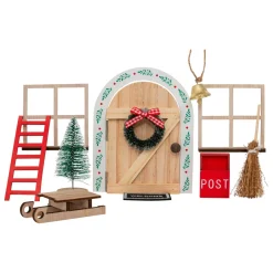 JJA Lot de 10 accessoires déco en bois (H17 cm) Porte de petite souris Multicolore Best