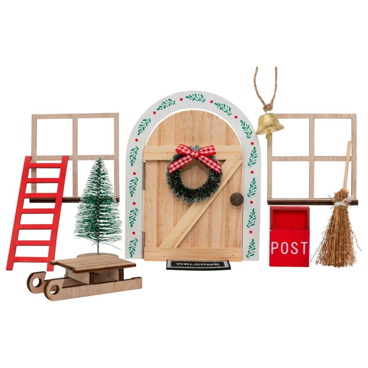 JJA Lot de 10 accessoires déco en bois (H17 cm) Porte de petite souris Multicolore Best
