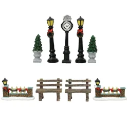 KAEMINGK Lot de 9 accessoires (H12 cm) Aménagement urbain pour village