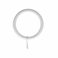 LUANCE Lot de 8 anneaux tringle rideau (D28 mm) Lino mat Blanc Outlet