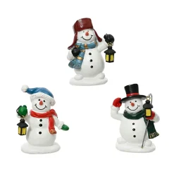 KAEMINGK Lot de 3 Bonhommes de Neige (H6,5 cm) Joyeux pour village New
