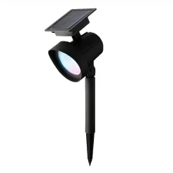 KAEMINGK Lot de 2 bornes de jardin solaire 25 lumens (H31 cm) Spots Blanc chaud et Multicolore Hot