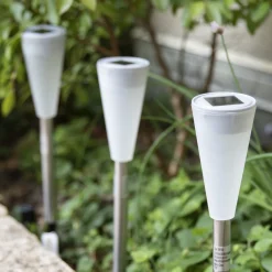 #N/A Lot de 10 bornes de jardin solaires (H26 cm) Marly Multicolore Clearance