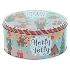 KOOPMAN Lot de 3 boîtes de rangement en métal rondes Personnages de Noël Multicolore Best