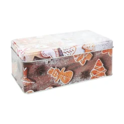 KOOPMAN Lot de 3 boîtes de rangement en métal rectangulaires Les Pains d'épices Marron Outlet