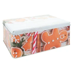 KOOPMAN Lot de 3 boîtes de rangement en métal rectangulaires Les Pains d'épices Marron Outlet