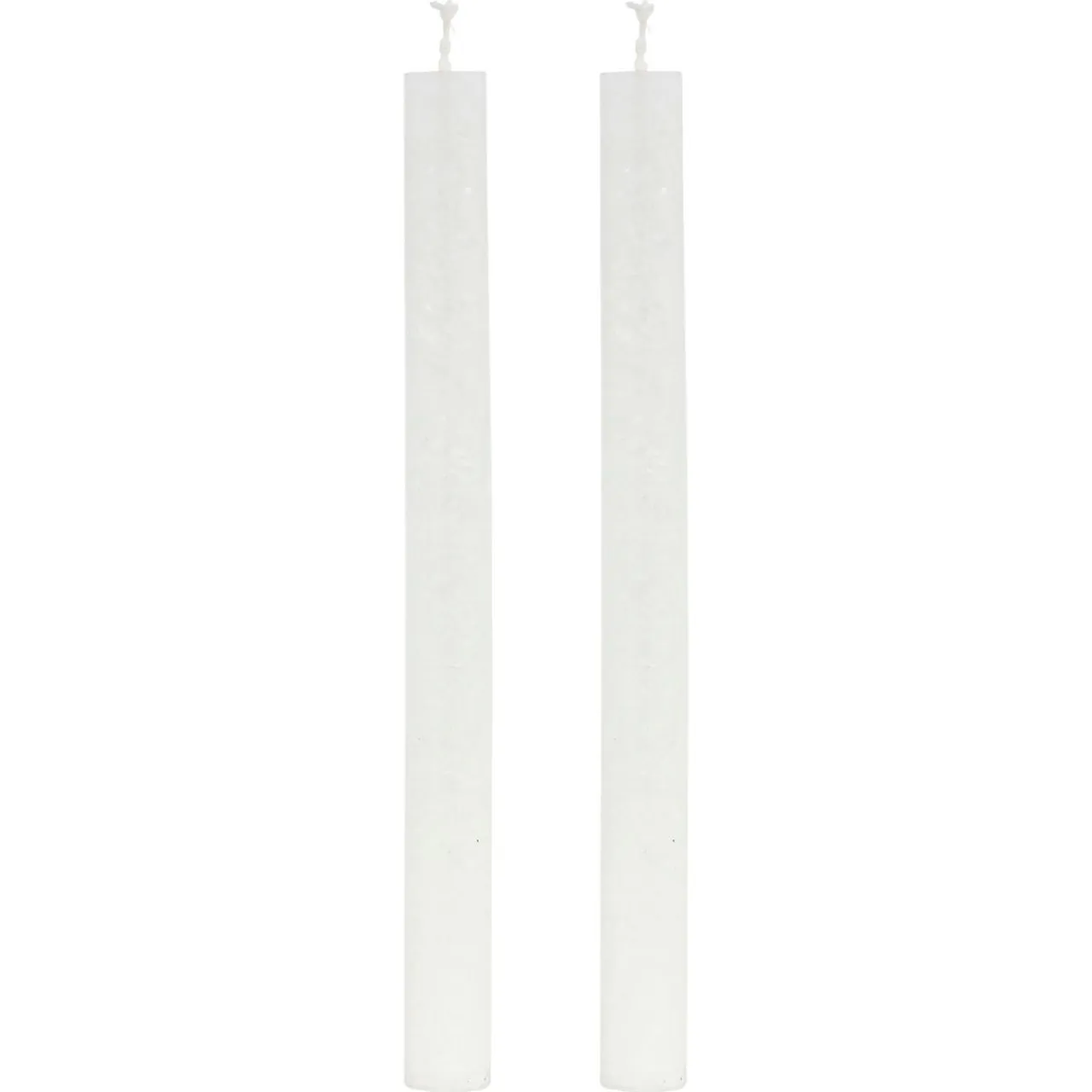 JJA Lot de 2 bougies bâton (H25 cm) Chandelier givré Blanc Sale