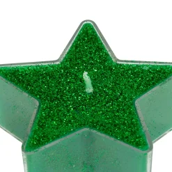 JJA Lot de 4 bougies chauffe-plat Étoiles pailleté Vert