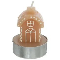 FEERIC LIGHTS Lot de 4 bougies (H6 cm) Maisons de village Marron Hot