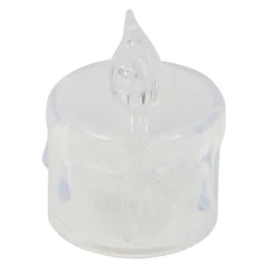 JJA Lot de 4 bougies LED Chauffe-plat Transparentes et pailletées Blanc chaud Outlet