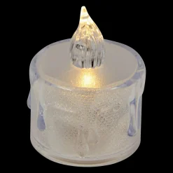 JJA Lot de 4 bougies LED Chauffe-plat Transparentes et pailletées Blanc chaud Outlet