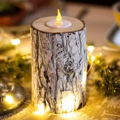 BLACHERE Lot de 3 bougies LED clignotantes (H15 cm) Arbre Blanc chaud New