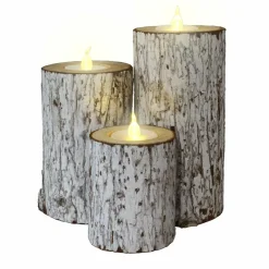 BLACHERE Lot de 3 bougies LED clignotantes (H15 cm) Arbre Blanc chaud New
