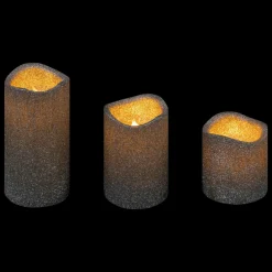 Feeric Lights & Christmas Lot de 3 bougies LED (D5 cm) à paillettes Argent Clearance