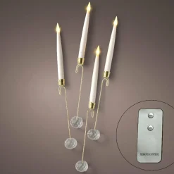 KAEMINGK Lot de 10 bougies à piles (H15 cm) Crystal Blanc chaud Or Discount