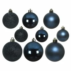 KAEMINGK Lot de 30 boules de Noël Alpine assorties Bleu nuit Discount