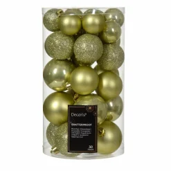 KAEMINGK Lot de 30 boules de Noël Alpine assorties Pistache Clearance