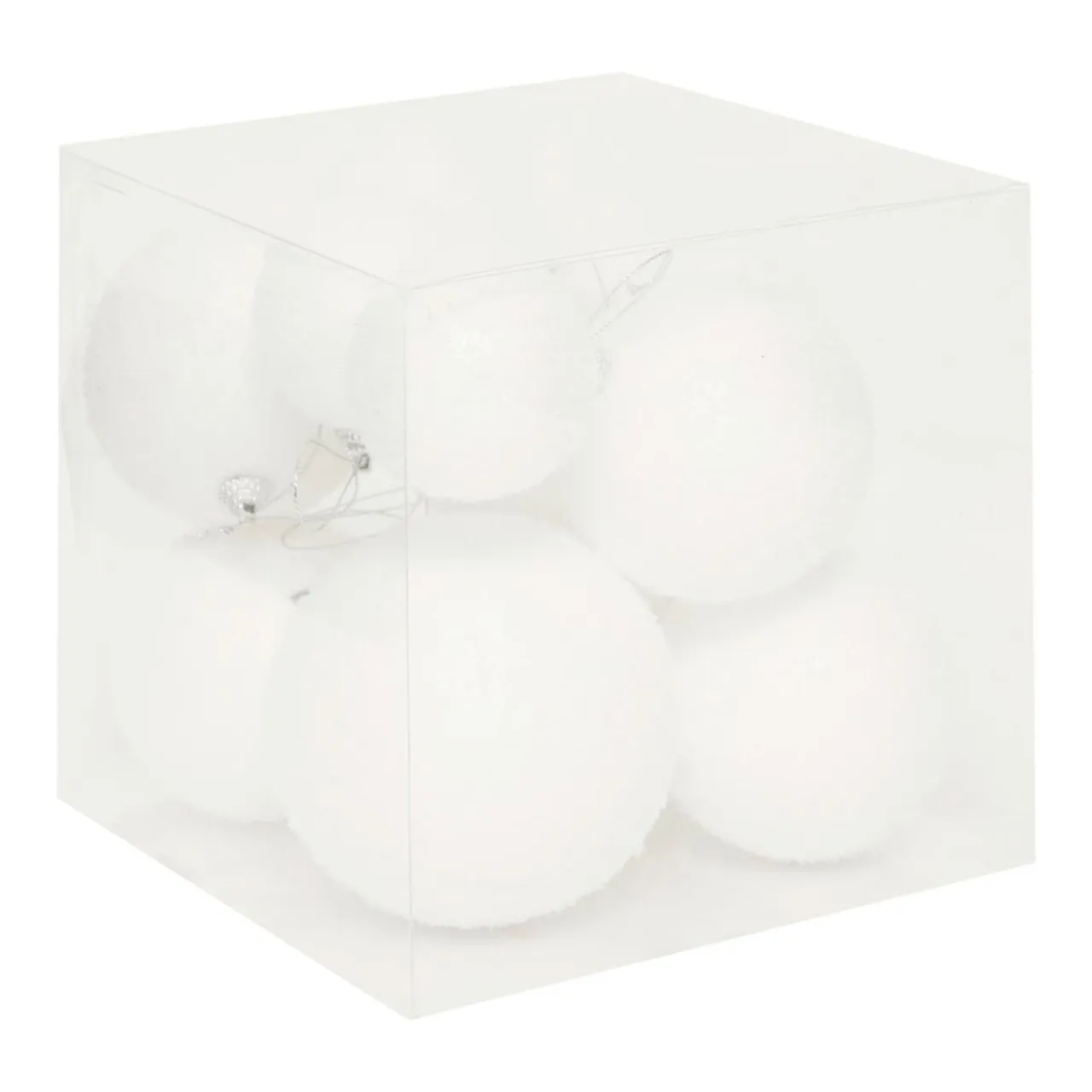 JJA Lot de 12 boules de Noël assortie Neige fraiche he Blanc Discount