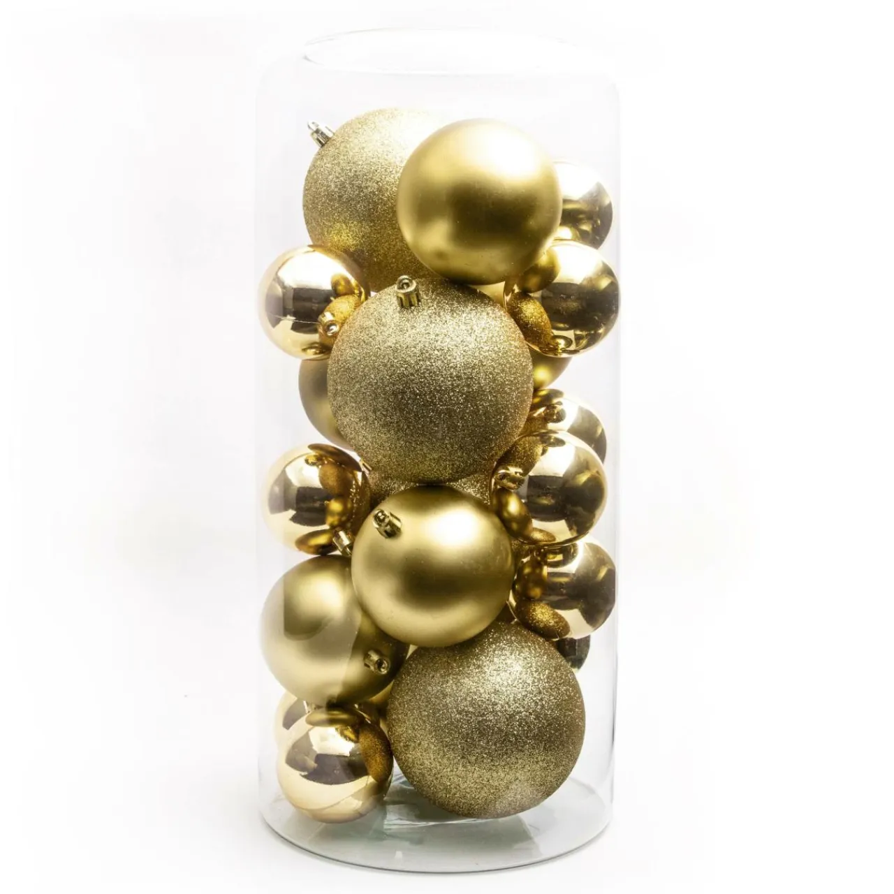 EMINZA Lot de 20 boules de Noël assties New Alpine Or