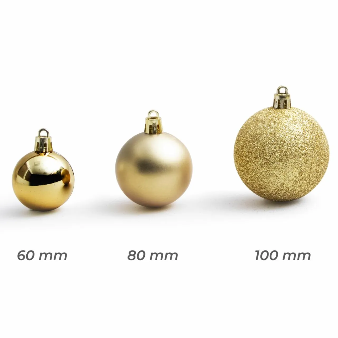 EMINZA Lot de 20 boules de Noël assties New Alpine Or