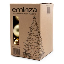 EMINZA Lot de 20 boules de Noël assties New Alpine Or