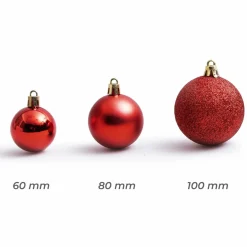 EMINZA Lot de 20 boules de Noël assorties New Alpine Rouge Discount