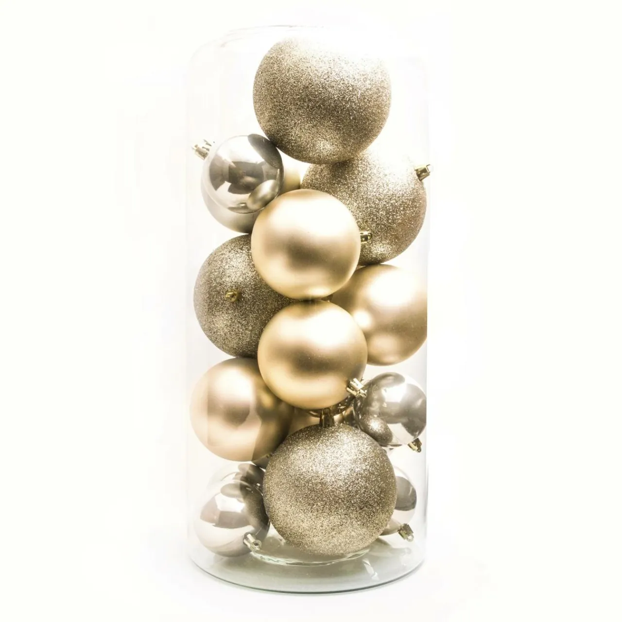 EMINZA Lot de 20 boules de Noël assorties New Alpine Perle Hot