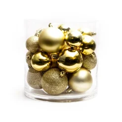 EMINZA Lot de 30 boules de Noël assties New Alpine Or Online