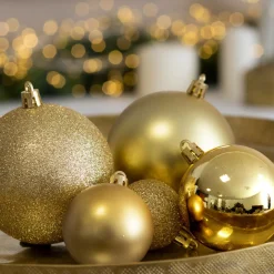 EMINZA Lot de 30 boules de Noël assties New Alpine Or Online