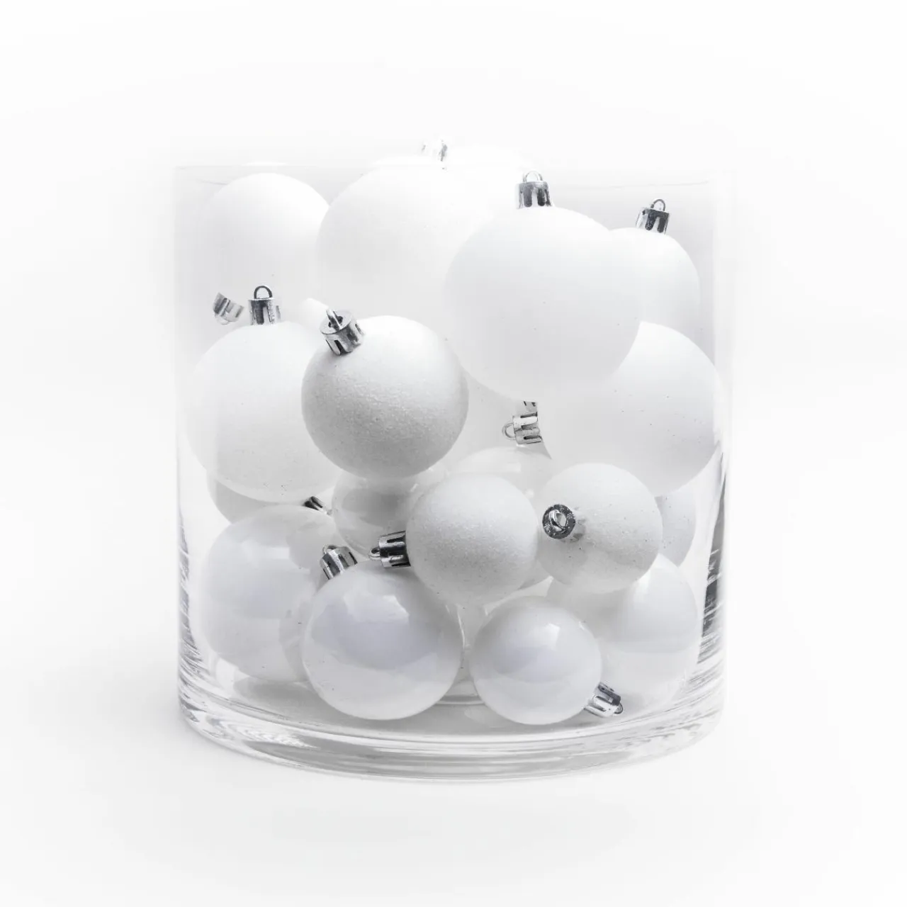 EMINZA Lot de 30 boules de Noël assorties New Alpine Blanc Sale