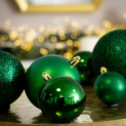 EMINZA Lot de 30 boules de Noël assorties New Alpine Vert sapin