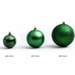 EMINZA Lot de 30 boules de Noël assorties New Alpine Vert sapin
