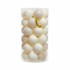 KAEMINGK Lot de 37 boules de Noël (D60 mm) Alpine mix Blanc laine Best