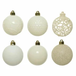 KAEMINGK Lot de 37 boules de Noël (D60 mm) Alpine mix Blanc laine Best