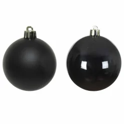 KAEMINGK Lot de 6 boules de Noël (D80 mm) Alpine Noir Clearance