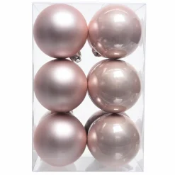 KAEMINGK Lot de 12 boules de Noël (D60 mm) Alpine Rose poudré New