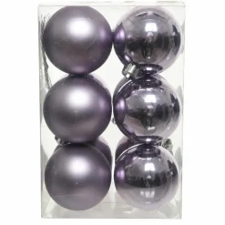 KAEMINGK Lot de 12 boules de Noël (D60 mm) Alpine Lilas Outlet