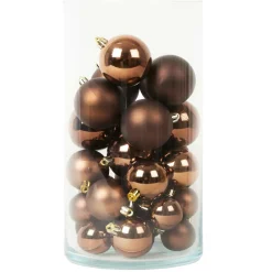 KAEMINGK Lot de 30 boules de Noël (D60 mm) Aravis Brun café Outlet