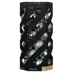 KAEMINGK Lot de 35 boules de Noël (D60 mm) Aravis Argent New