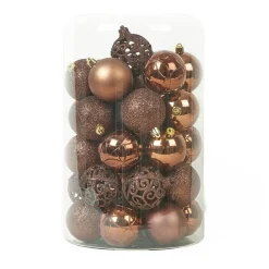 KAEMINGK Lot de 35 boules de Noël (D60 mm) Aravis Brun café Best