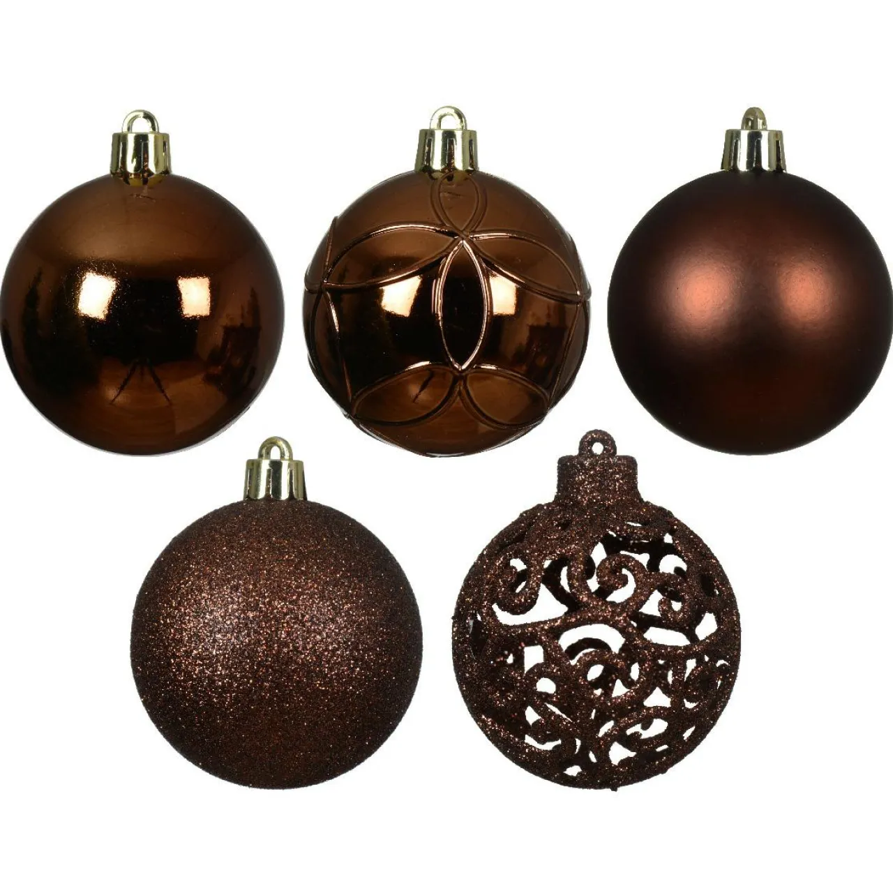 KAEMINGK Lot de 35 boules de Noël (D60 mm) Aravis Brun café Best
