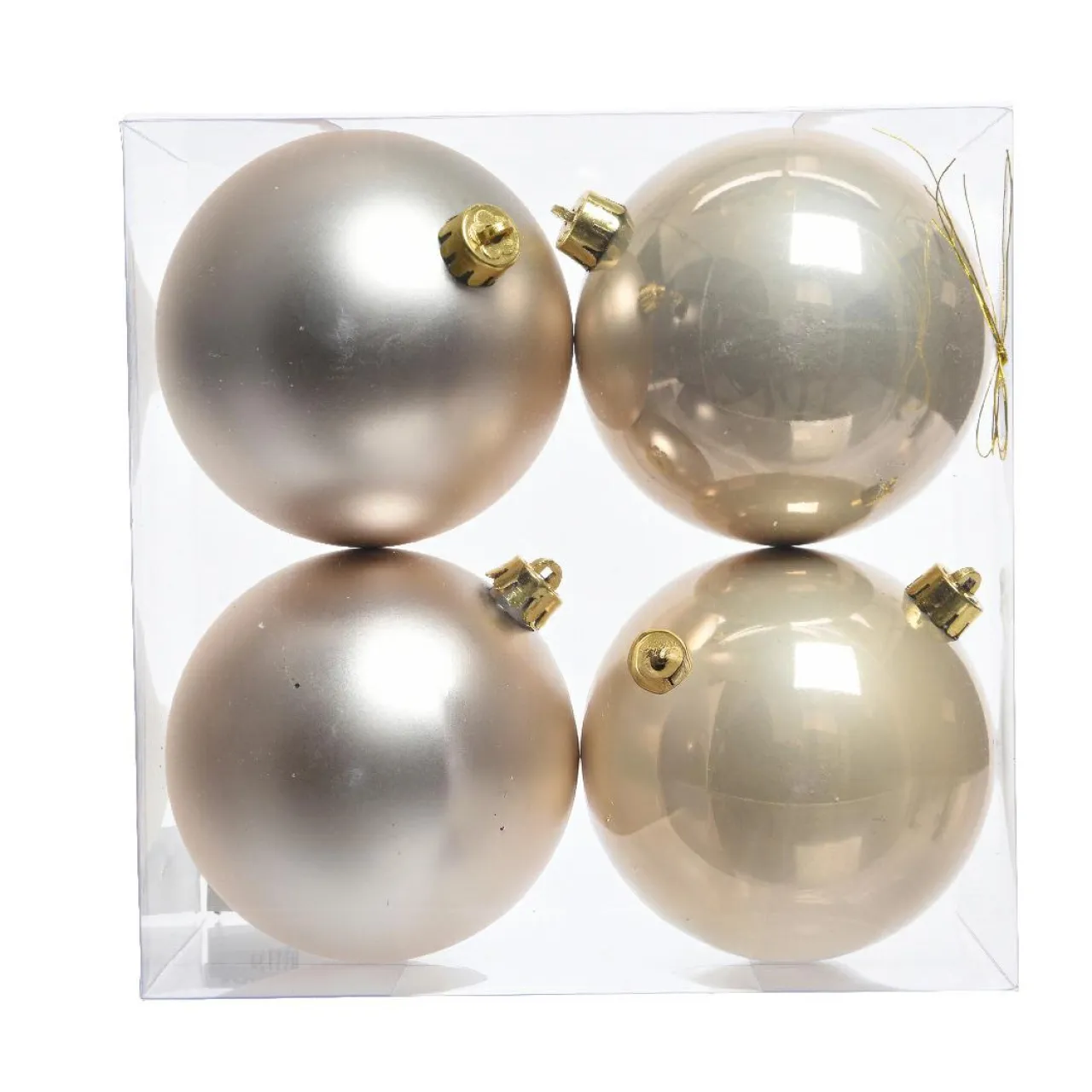 KAEMINGK Lot de 4 boules de Noël (D100 mm) Aravis Perle Clearance