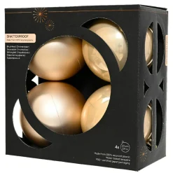 KAEMINGK Lot de 4 boules de Noël (D100 mm) Aravis Perle Clearance