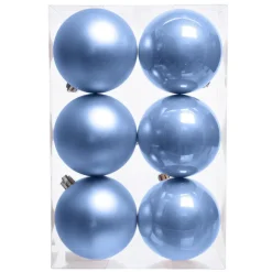 KAEMINGK Lot de 6 boules de Noël (D80 mm) Aravis Bleu Ciel