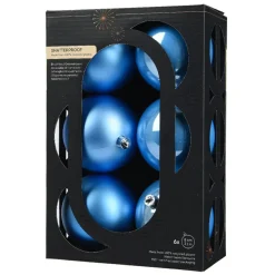 KAEMINGK Lot de 6 boules de Noël (D80 mm) Aravis Bleu Ciel