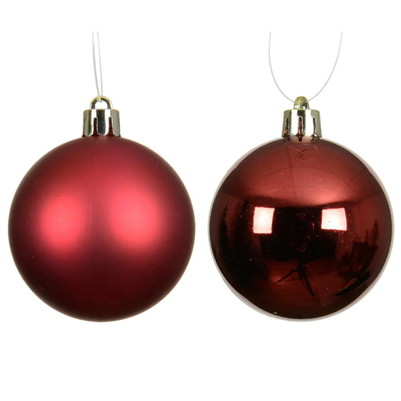 KAEMINGK Lot de 6 boules de Noël (D80 mm) Aravis Bordeaux Discount