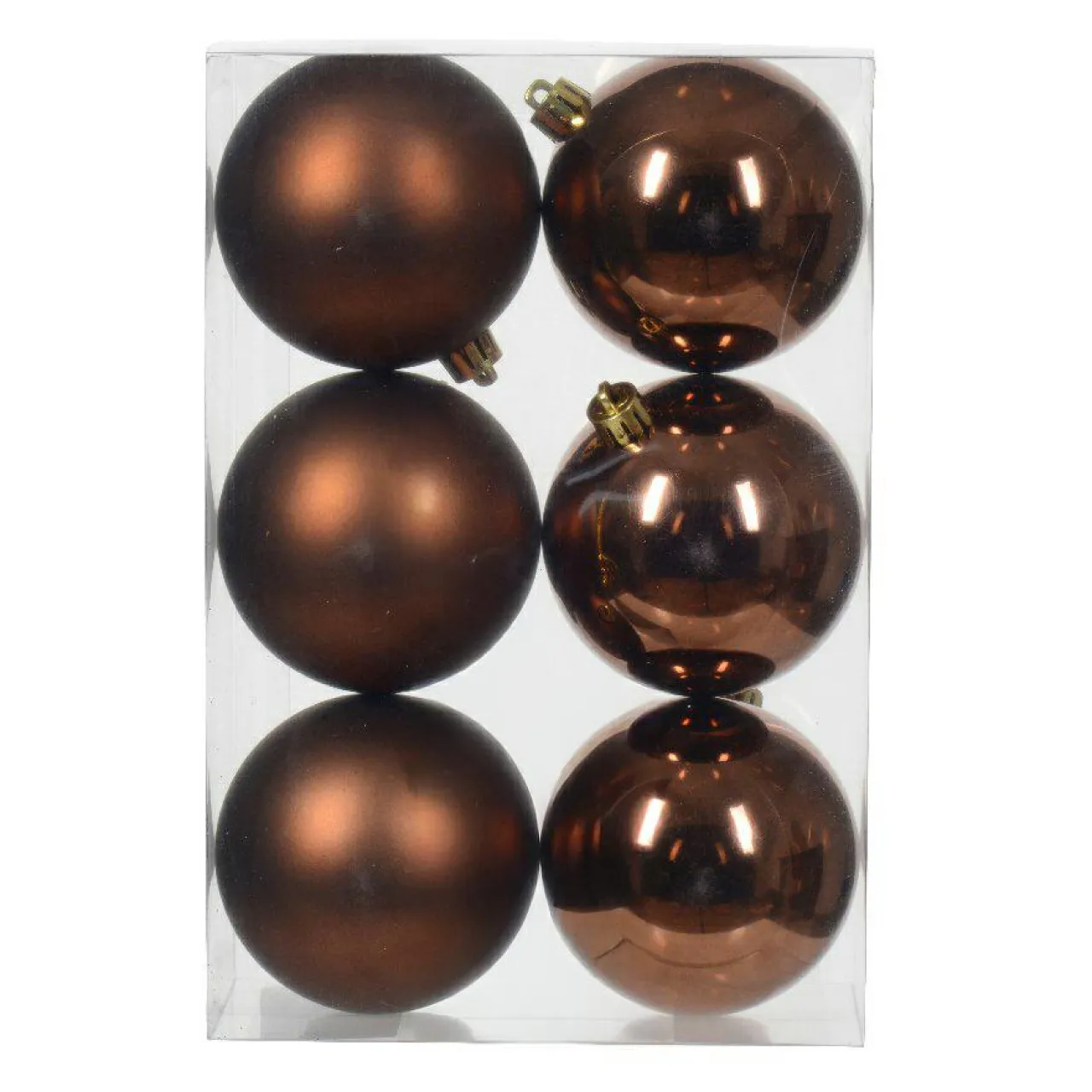 KAEMINGK Lot de 6 boules de Noël (D80 mm) Aravis Brun café Online